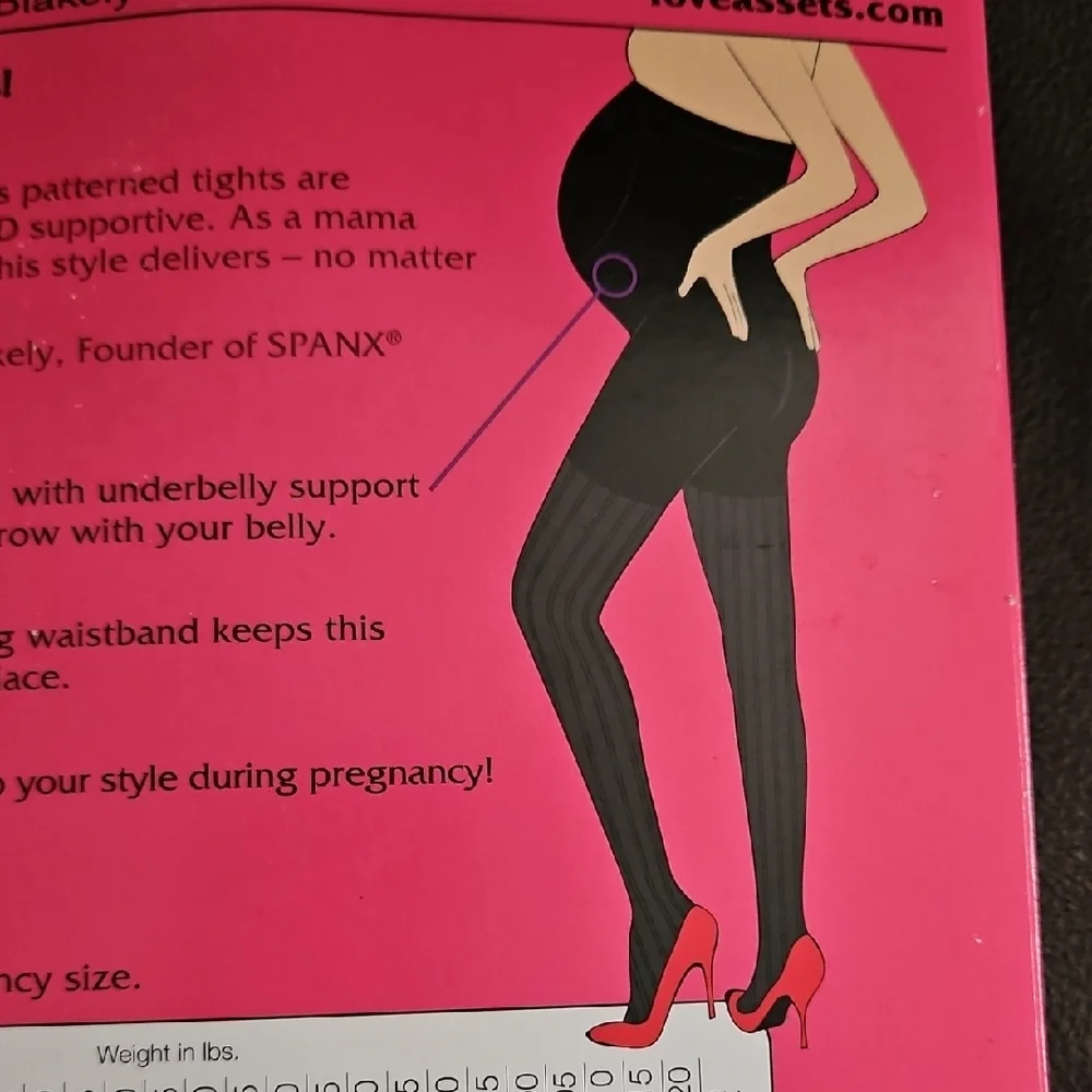 ASSETS by Sara Blakely Opaque Stripe Black Maternity Tights